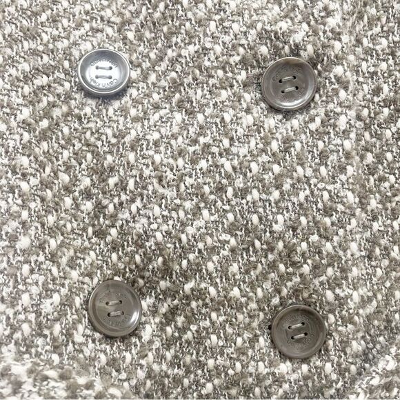 NEW Calvin Klein Tweed Belted Coat With Hood Tan Brown Cream Wool Size 12 NWOT - Picture 7 of 12